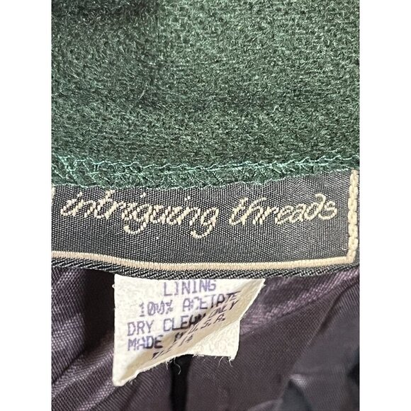 Retro Wool Pant 14 Green Neutral Minimalist Festive Classic Chic Boho Western - Picture 2 of 10